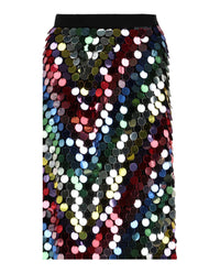 Gucci Womens Sequin Embroidered Midi Skirt