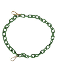 Dolce & Gabbana Dolce & Gabbana Green Plexy Acrylic Chunky Gold Hardware Wallet Men's Chain
