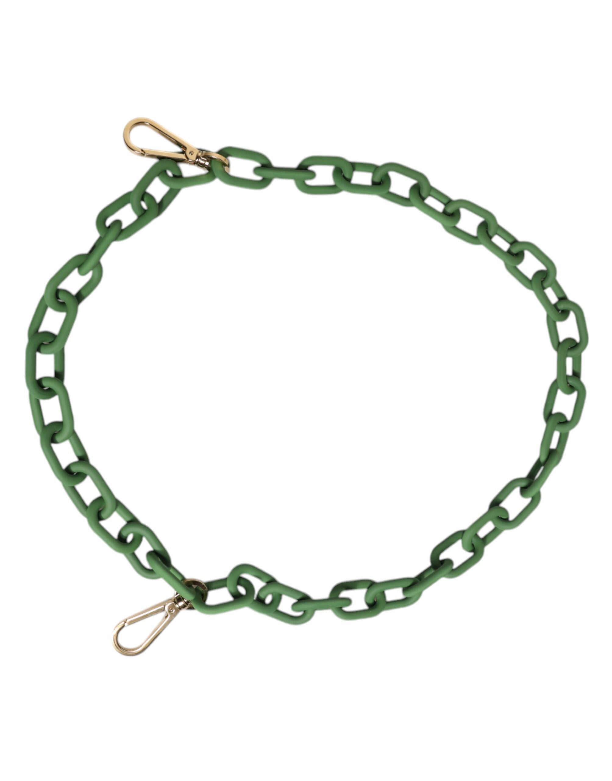 Dolce & Gabbana Dolce & Gabbana Green Plexy Acrylic Chunky Gold Hardware Wallet Men's Chain