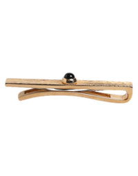 Dolce & Gabbana Dolce & Gabbana Black Sapphire Gold Tone Brass Tie Clip Men's Bar
