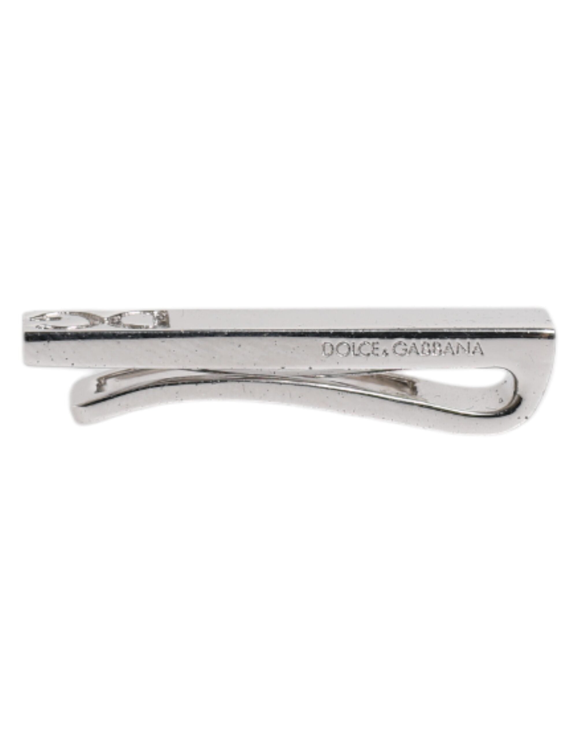 Dolce & Gabbana Dolce & Gabbana Silver Tone Brass Logo Branded Tie Clip Men's Bar
