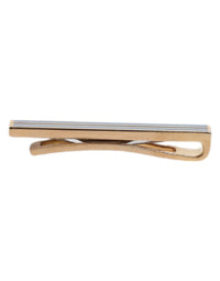 Dolce & Gabbana Gold Tone Brass Logo Branded Tie Clip Men's Bar