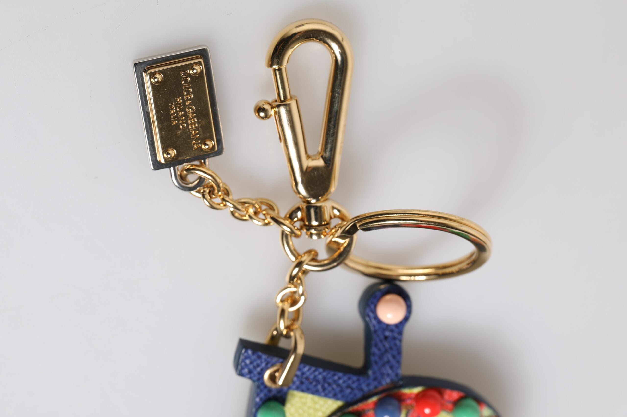 Dolce & Gabbana Dolce & Gabbana Multicolor Gold Tone Carretto Keychain Women's Keyring