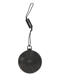 Dolce & Gabbana Dolce & Gabbana Green Calfskin Leather Round Logo Hand Mirror Women's Holder