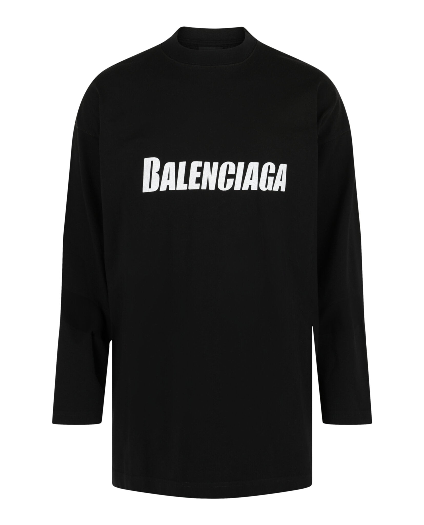 Balenciaga Balenciaga Mens Distressed Logo Long Sleeve Shirt