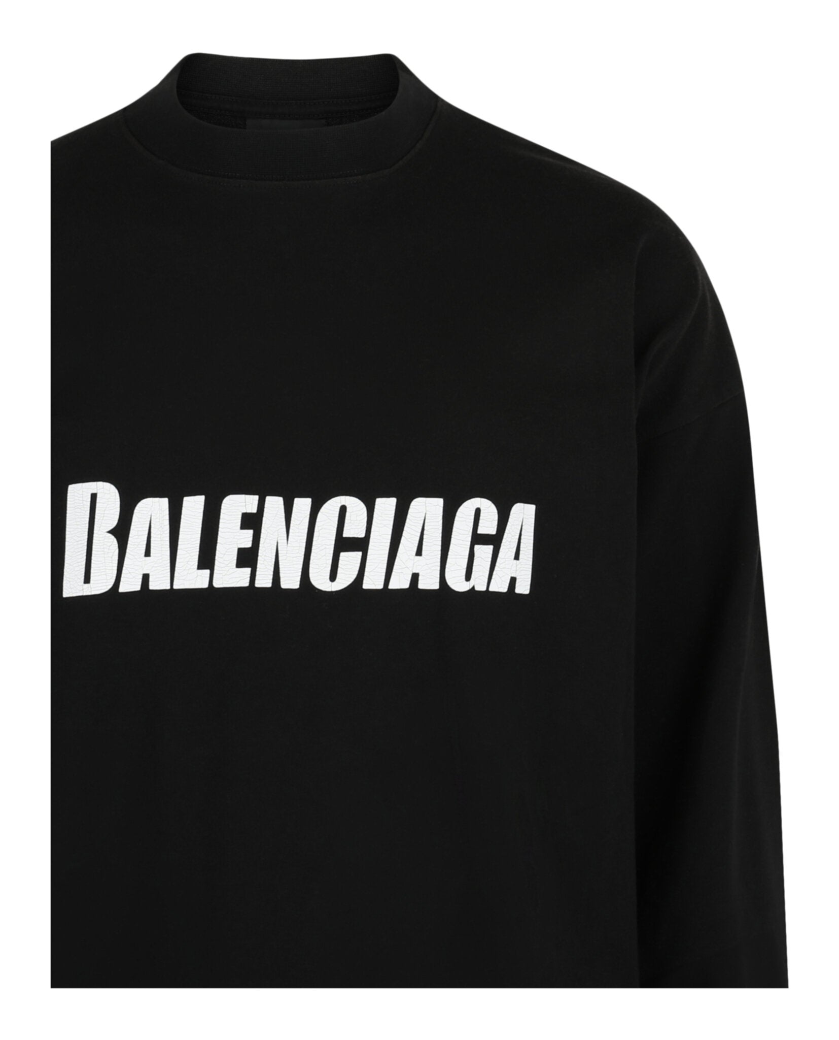 Balenciaga Balenciaga Mens Distressed Logo Long Sleeve Shirt