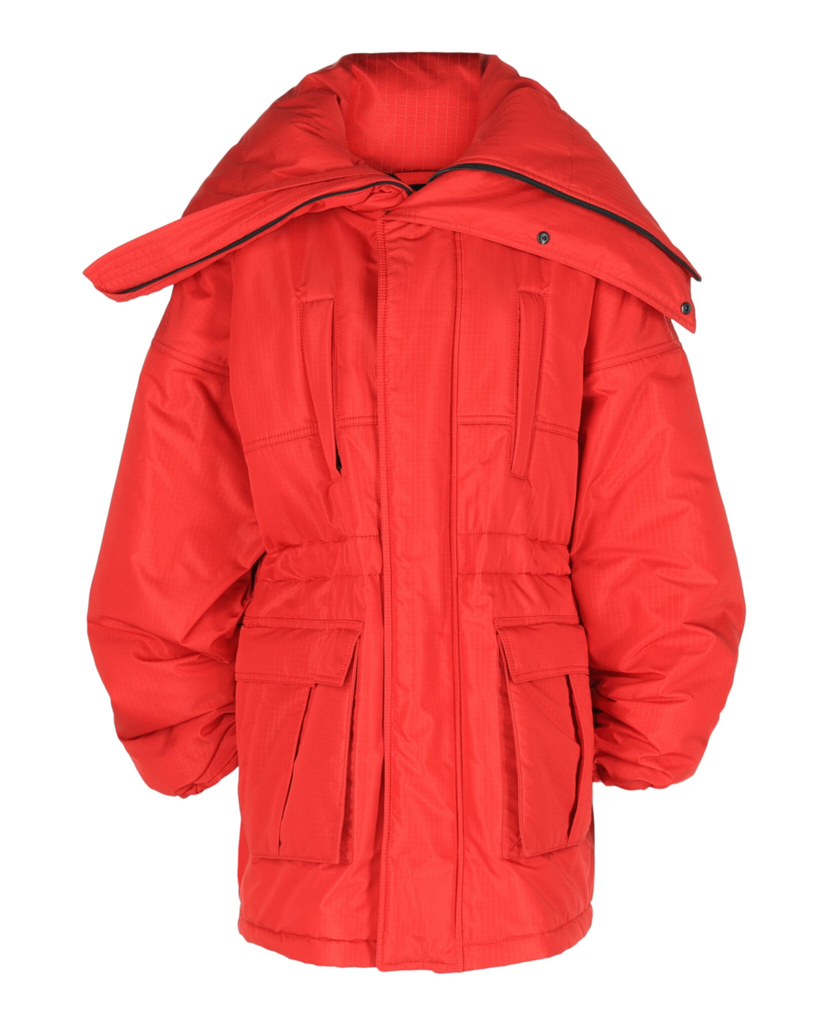 Balenciaga Balenciaga Womens Draped Collar Padded Parka