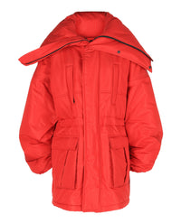 Balenciaga Balenciaga Womens Draped Collar Padded Parka