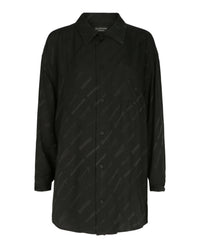 Balenciaga Balenciaga Womens Minimal Logomania Long-Sleeve Silk Shirt