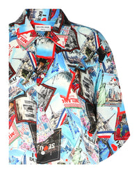 Balenciaga Balenciaga Womens Mix Scarves Silk Short-Sleeve Shirt