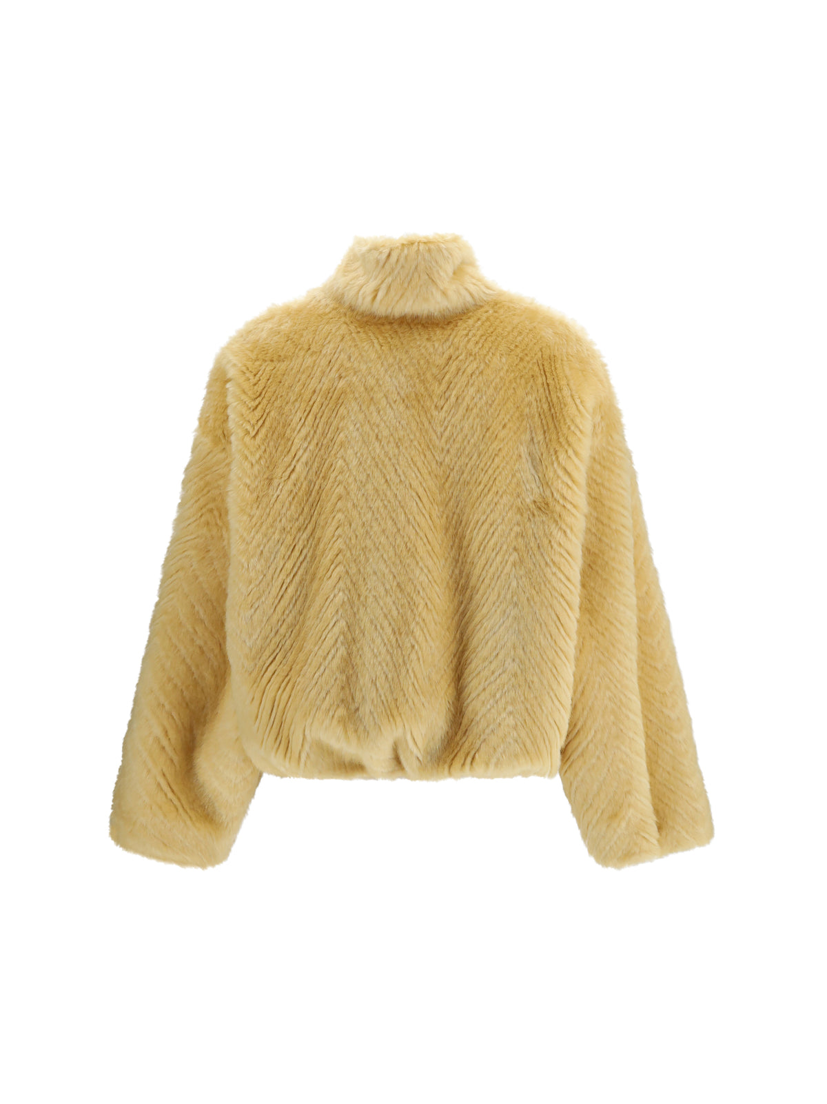 Forte_Forte Women Chevron Faux Fur Bomber Jacket