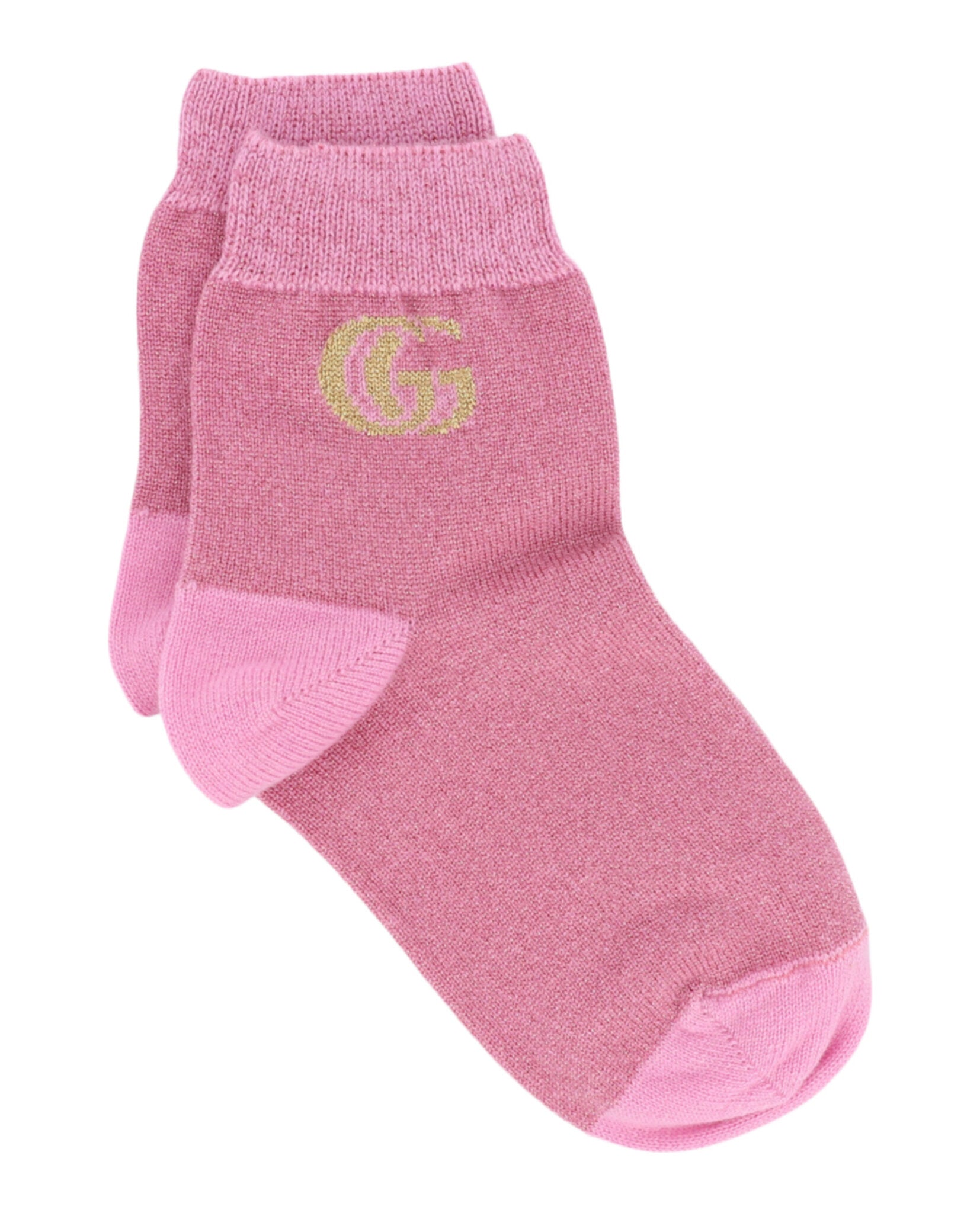 Gucci Womens GG Lurex Socks Pink