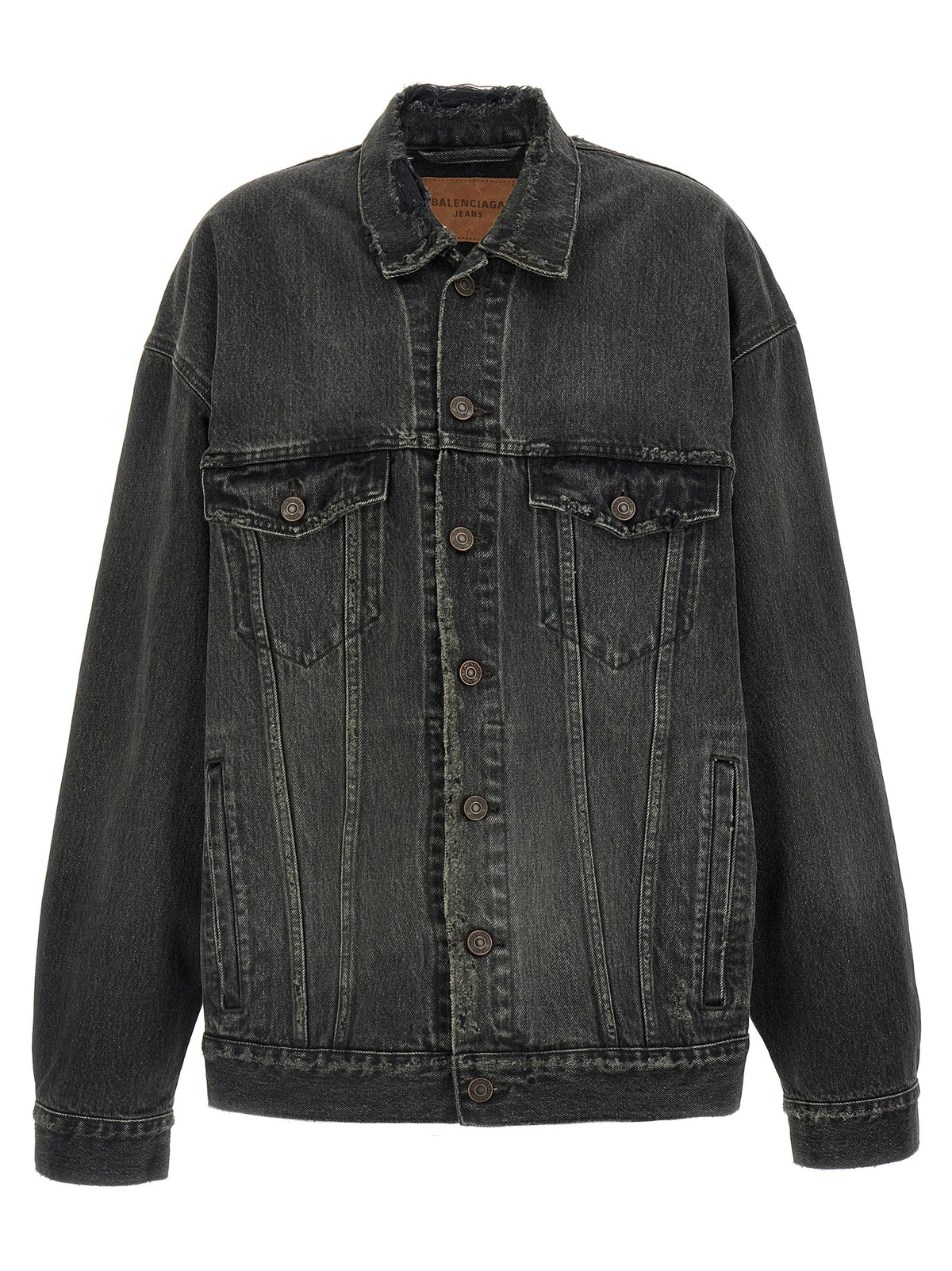 Balenciaga Women Denim Jacket With Used Effect