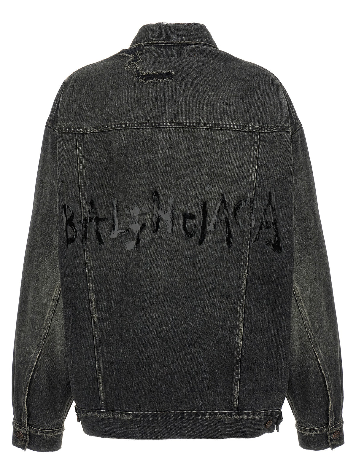 Balenciaga Women Denim Jacket With Used Effect