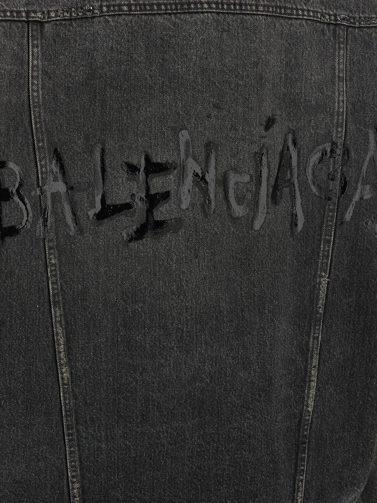 Balenciaga Women Denim Jacket With Used Effect
