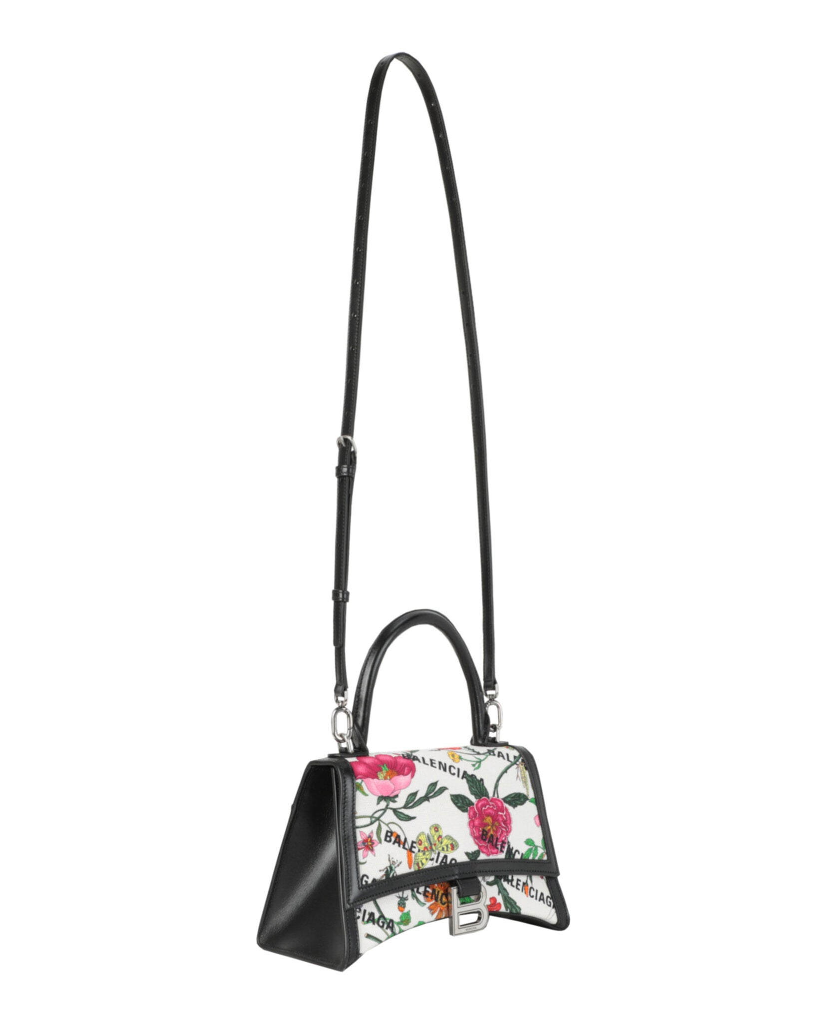 Gucci Womens X Balenciaga Small Flora Hourglass Shoulder Bag