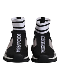 Dolce & Gabbana Black Gray Sorrento Socks Women Sneakers Women's Shoes