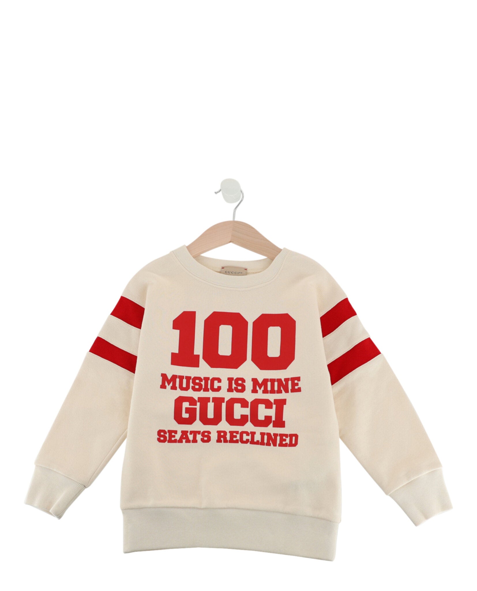 Gucci Unisex-Child Music is Mine Sweatshirt White Red