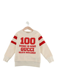 Gucci Unisex-Child Music is Mine Sweatshirt White Red