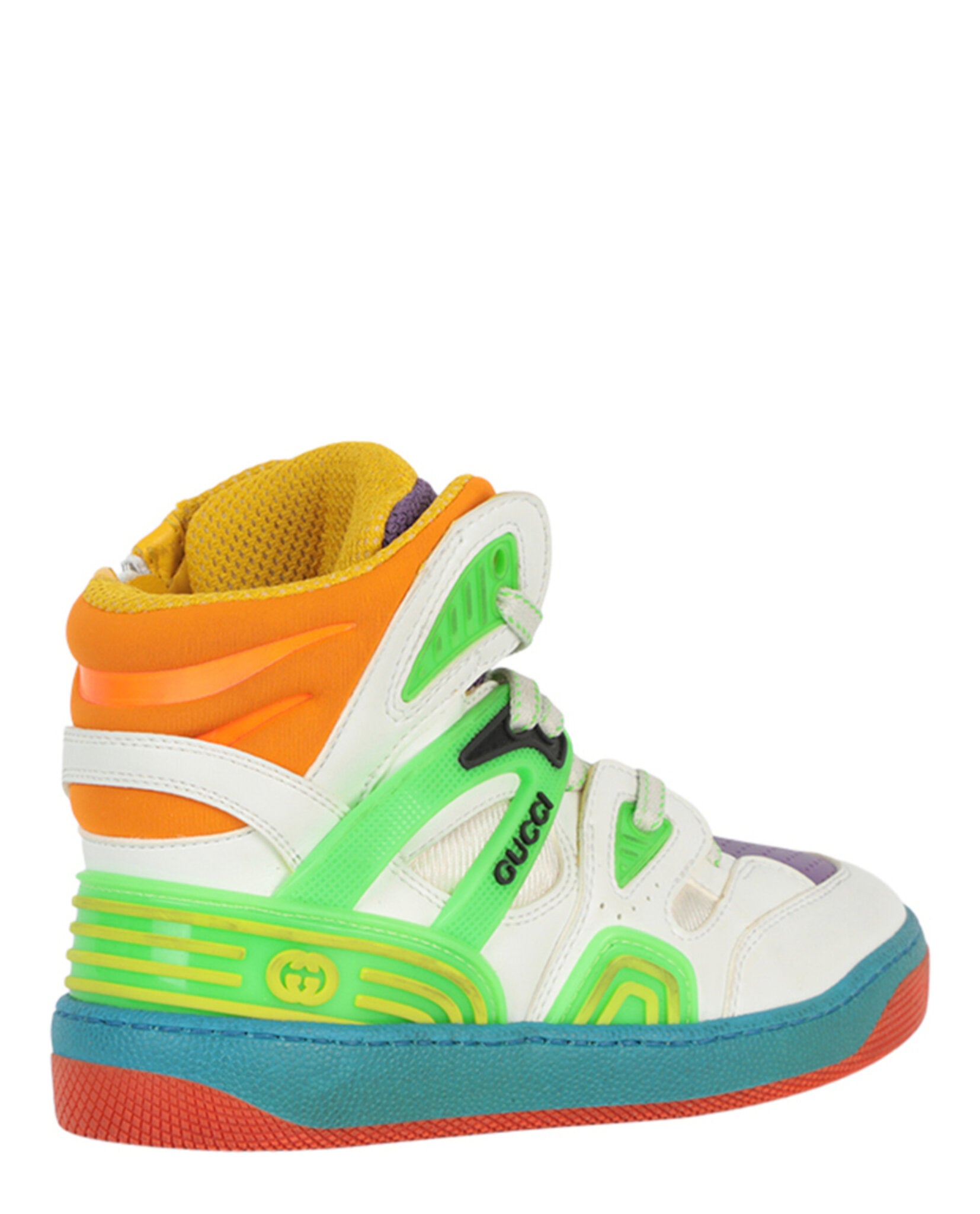 Gucci Unisex-Child Basket Leather High-Top Sneakers