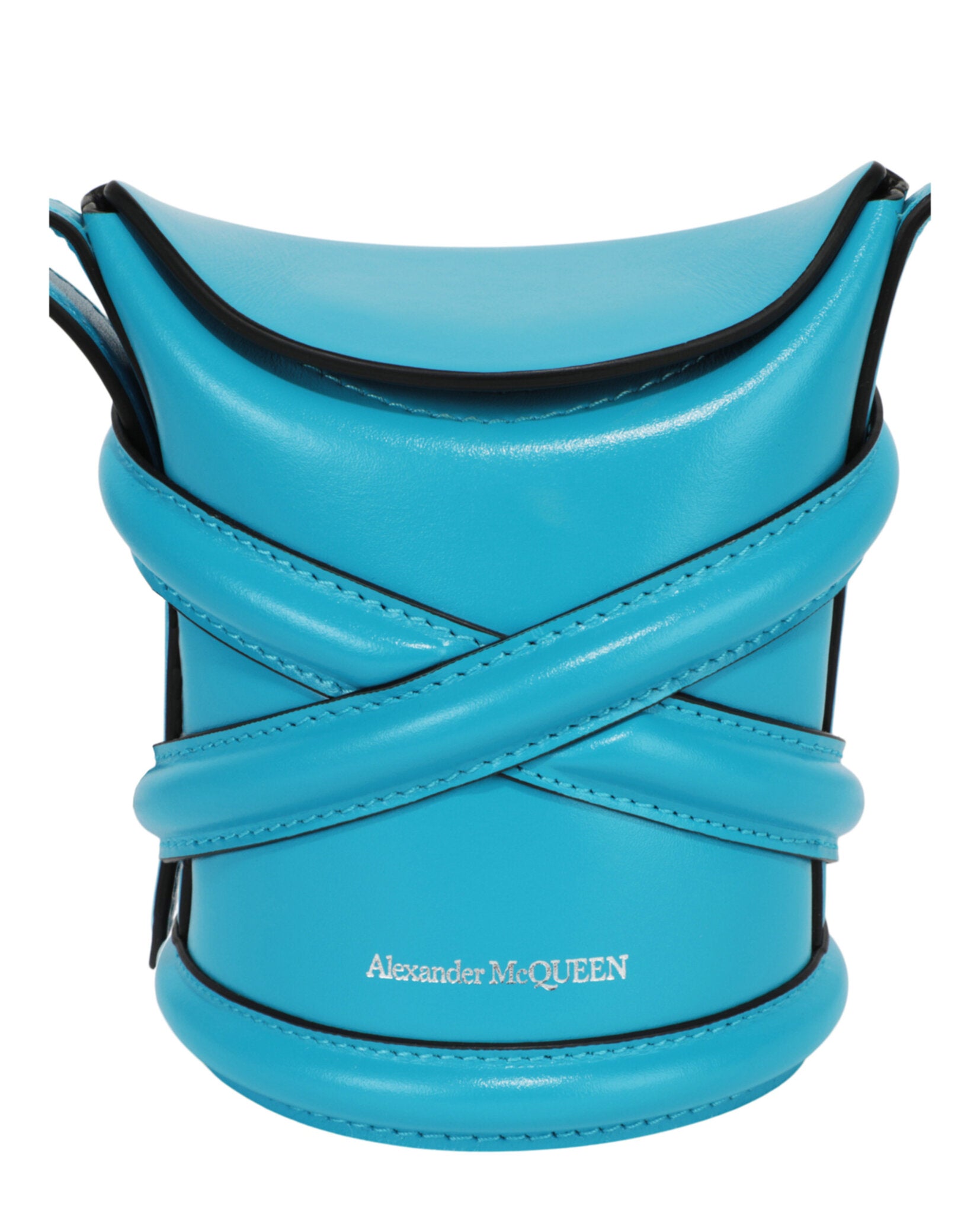 Alexander McQueen Womens Mini Curve Leather Bucket Bag