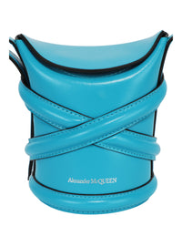 Alexander McQueen Womens Mini Curve Leather Bucket Bag