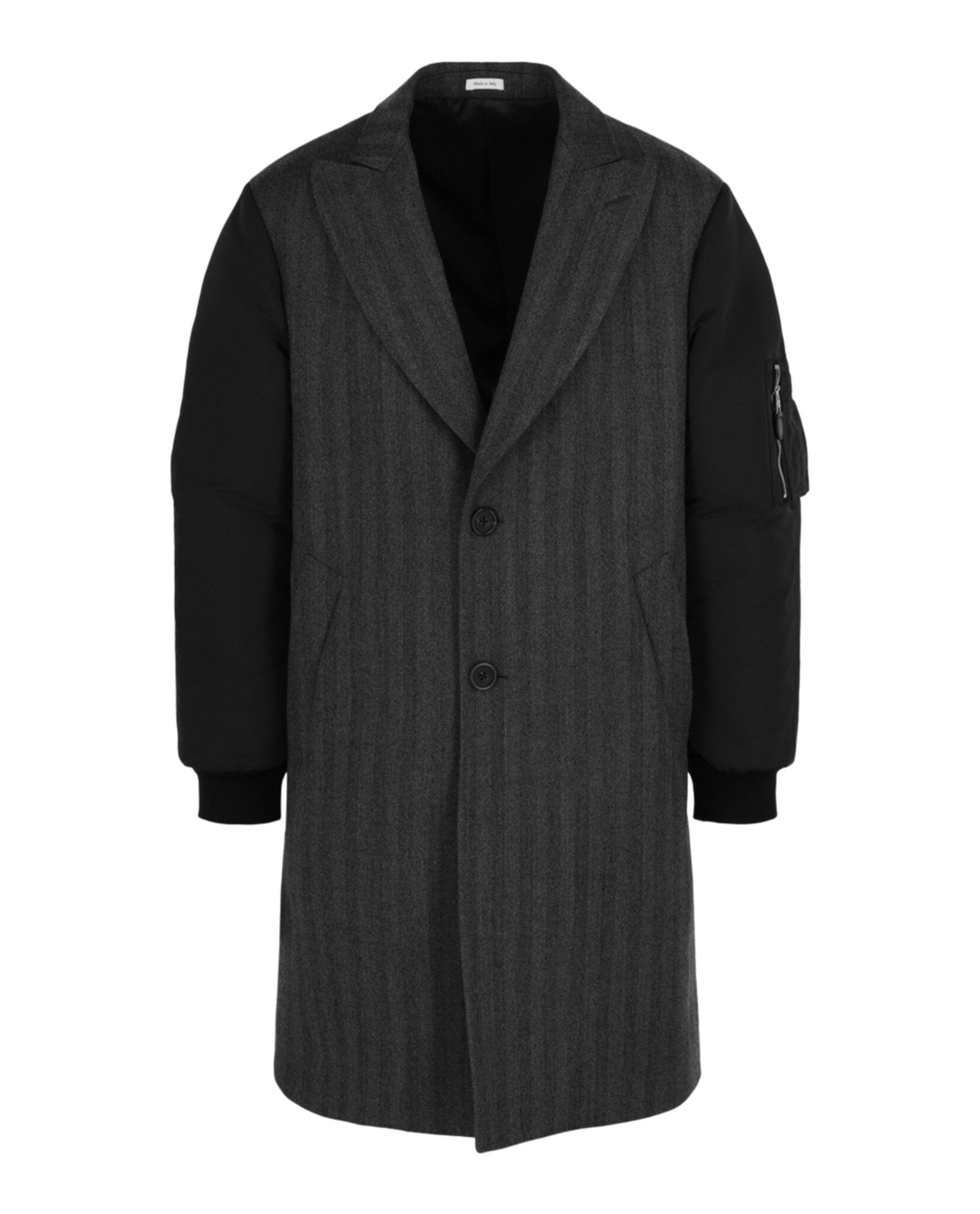 Alexander McQueen Mens Herringbone Bomber Sleeve Coat