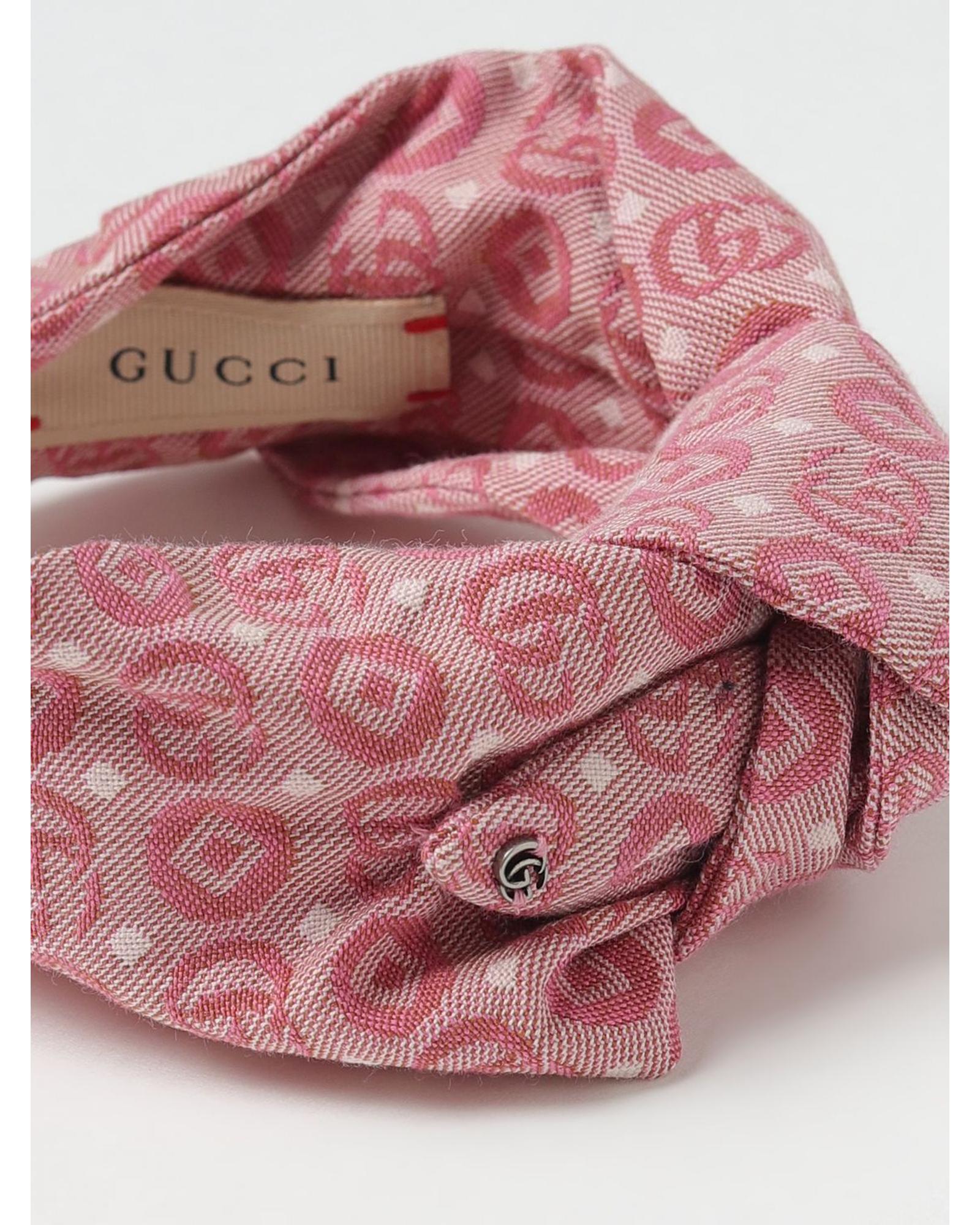 Gucci Bow Headband Monogram Pattern Kids Pink Hairbands
