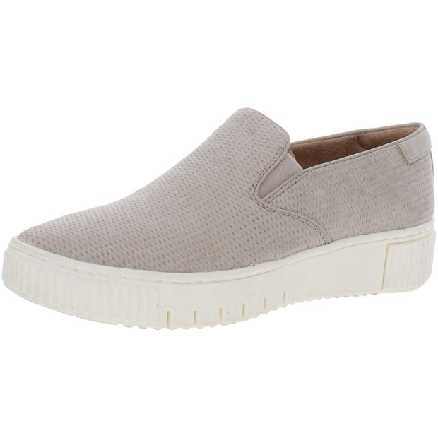 Tia Womens Faux Leather Comfort Slip-On Sneakers