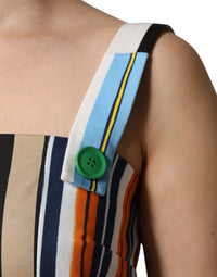Dolce & Gabbana Multicolor Cotton Stripe Sleeveless Women's Dress