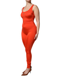 Dolce & Gabbana Dolce & Gabbana Orange Sleeveless Bodycon Jumpsuit Women's Dress