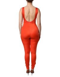 Dolce & Gabbana Dolce & Gabbana Orange Sleeveless Bodycon Jumpsuit Women's Dress