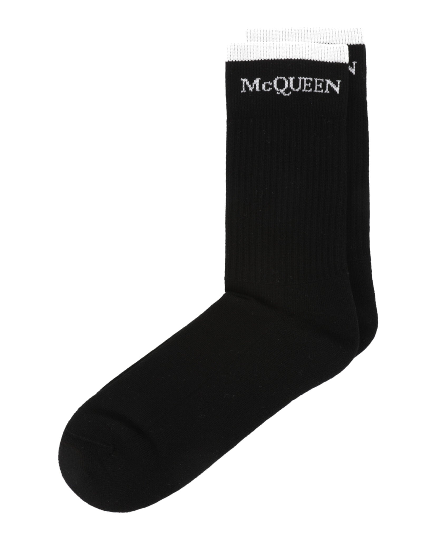 Alexander McQueen Mens Foldover Signature Knit Socks