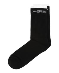 Alexander McQueen Mens Foldover Signature Knit Socks