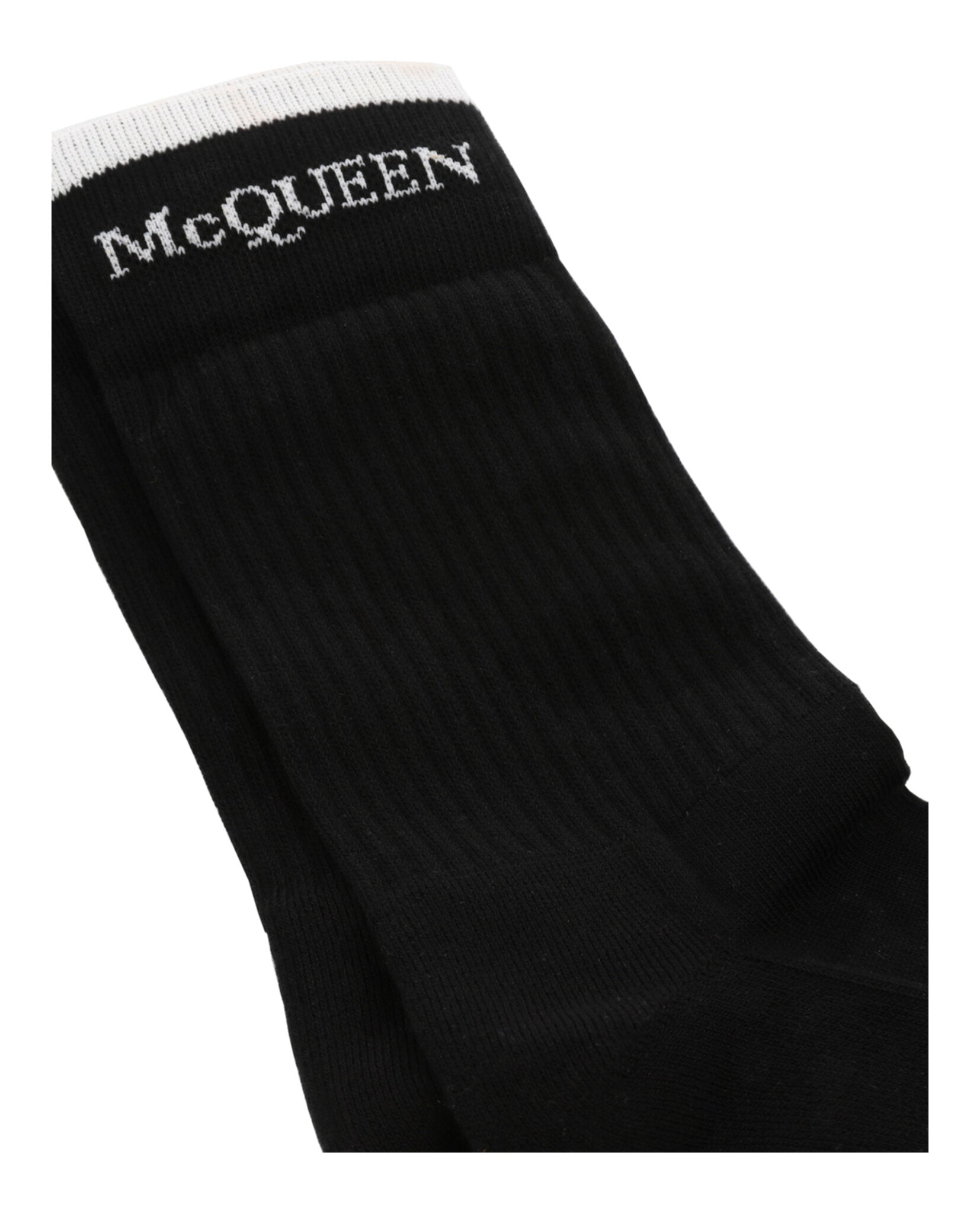 Alexander McQueen Mens Foldover Signature Knit Socks