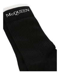 Alexander McQueen Mens Foldover Signature Knit Socks