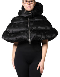 Dolce & Gabbana Dolce & Gabbana Black Padded Puffer Hooded Full Zip Cropped Women's Jacket