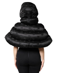 Dolce & Gabbana Dolce & Gabbana Black Padded Puffer Hooded Full Zip Cropped Women's Jacket