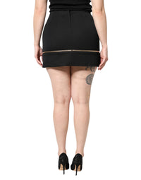 Dolce & Gabbana Black Virgin Wool High Waisted Mini Women's Skirt