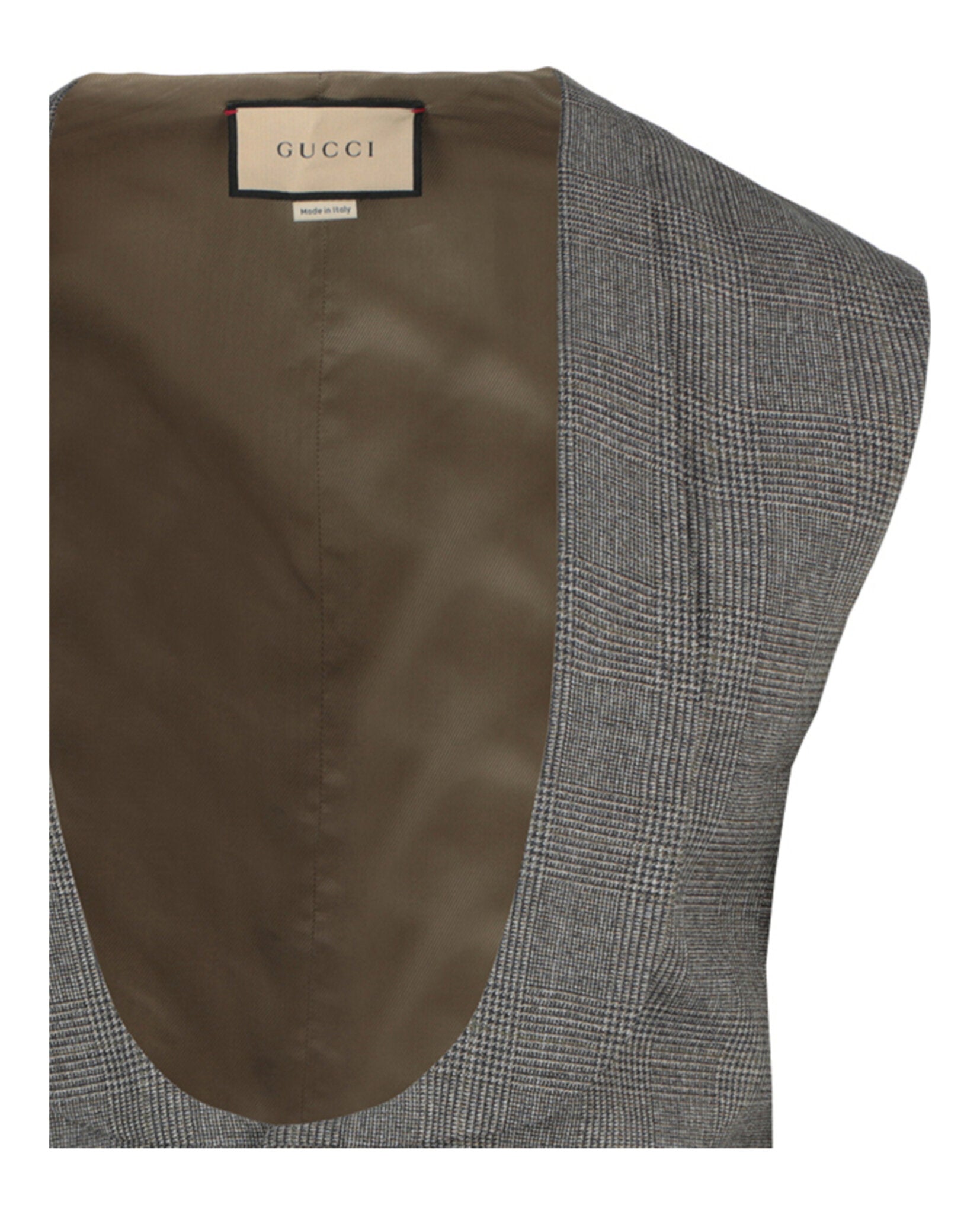Gucci Mens Plaid Tailored Vest