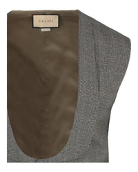 Gucci Mens Plaid Tailored Vest