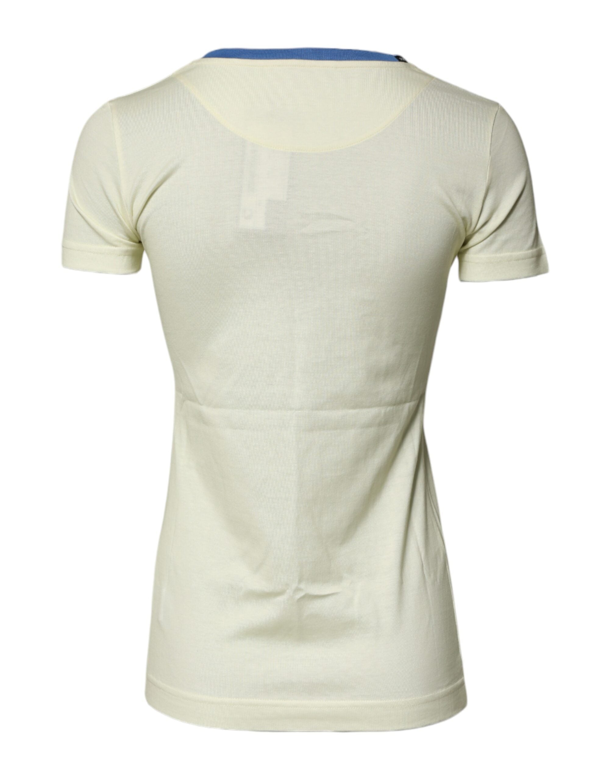 Dolce & Gabbana Light Yellow Cotton Short Sleeve Women's T-shirt