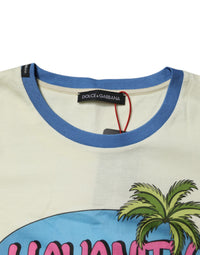 Dolce & Gabbana Light Yellow Cotton Short Sleeve Women's T-shirt