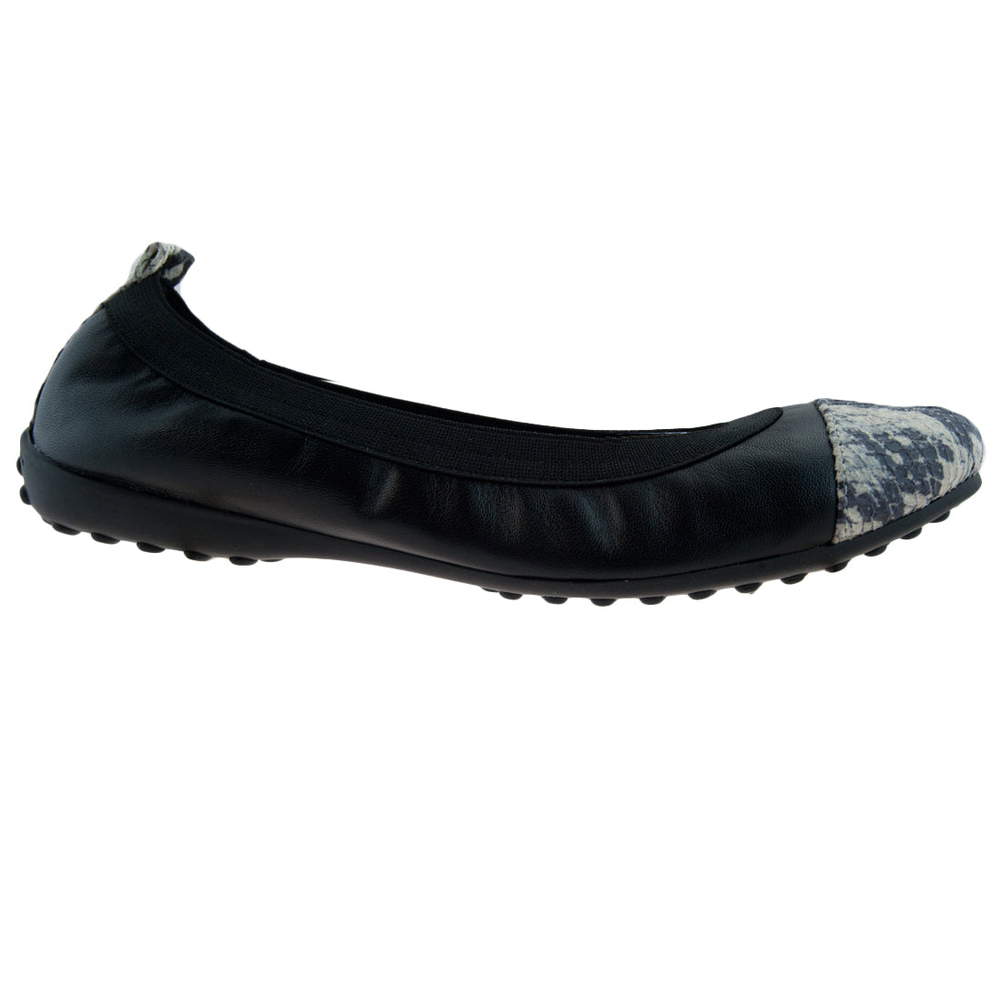 Bailarinas GOLIA NER Black/Beige Snake Toe Ballerina Flats