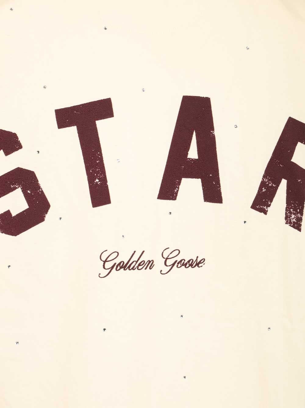 Golden Goose Women T-Shirt With All-Over Crystals