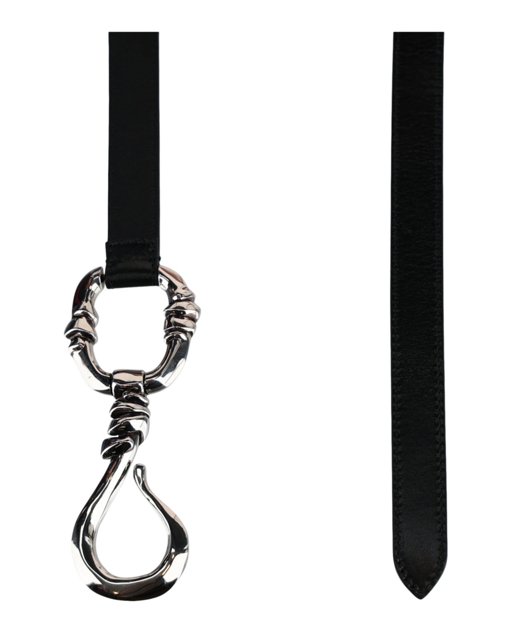 Alexander McQueen Womens Hook-Embellished Leather Belt