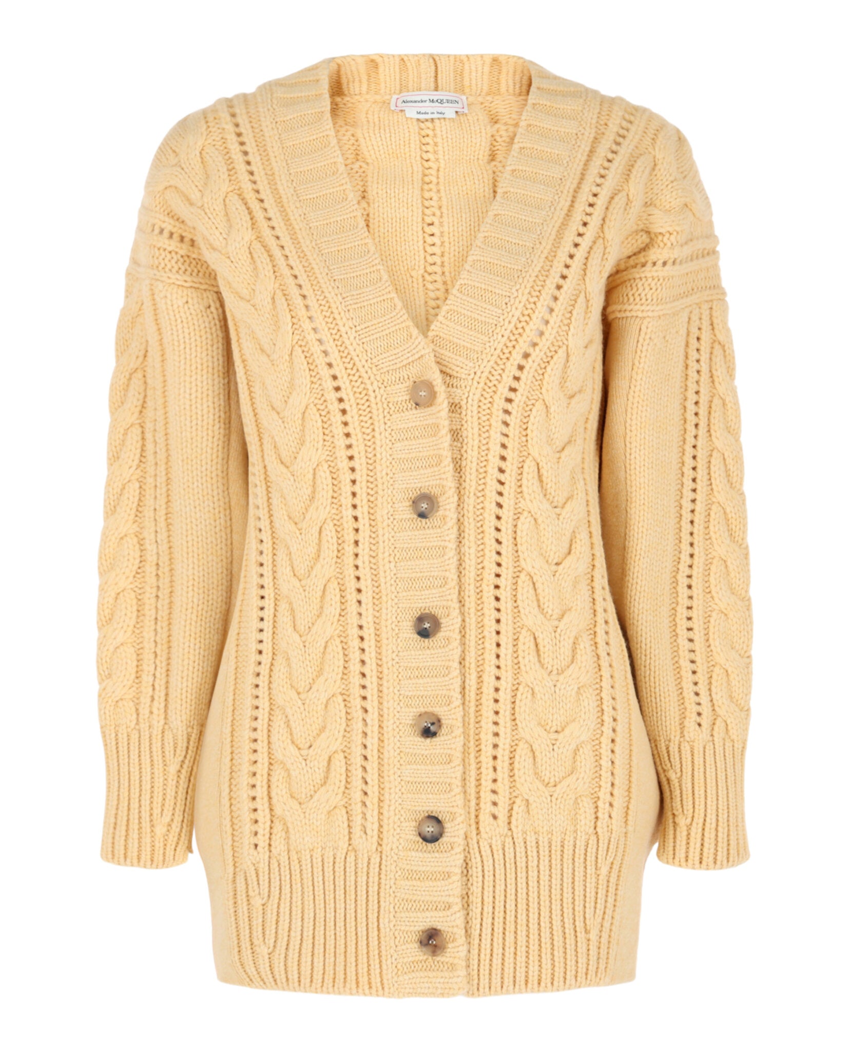 Alexander McQueen Womens Cable Knit Oversized Cardigan