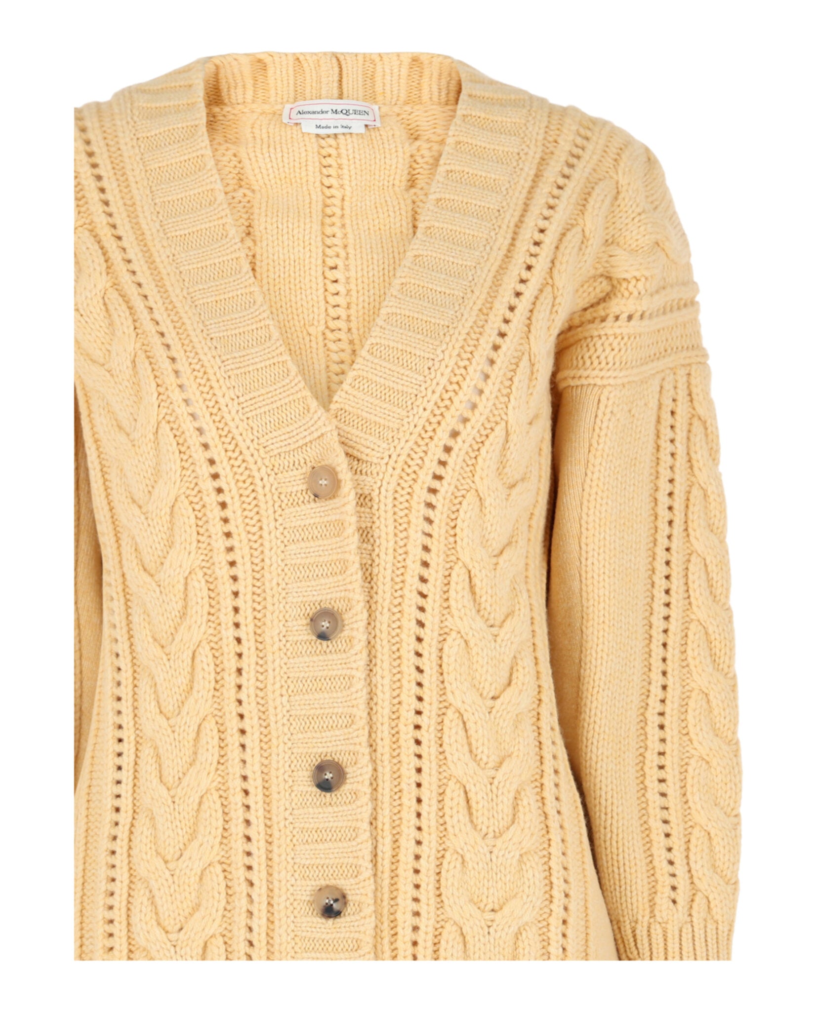 Alexander McQueen Womens Cable Knit Oversized Cardigan