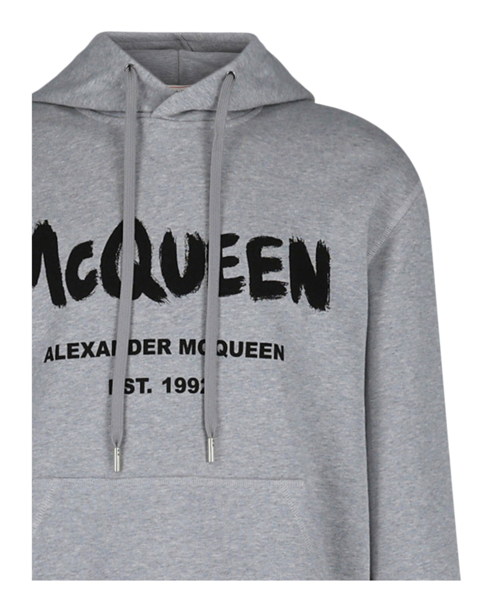 Alexander McQueen Mens Graffiti Logo Hooded Sweatshirt