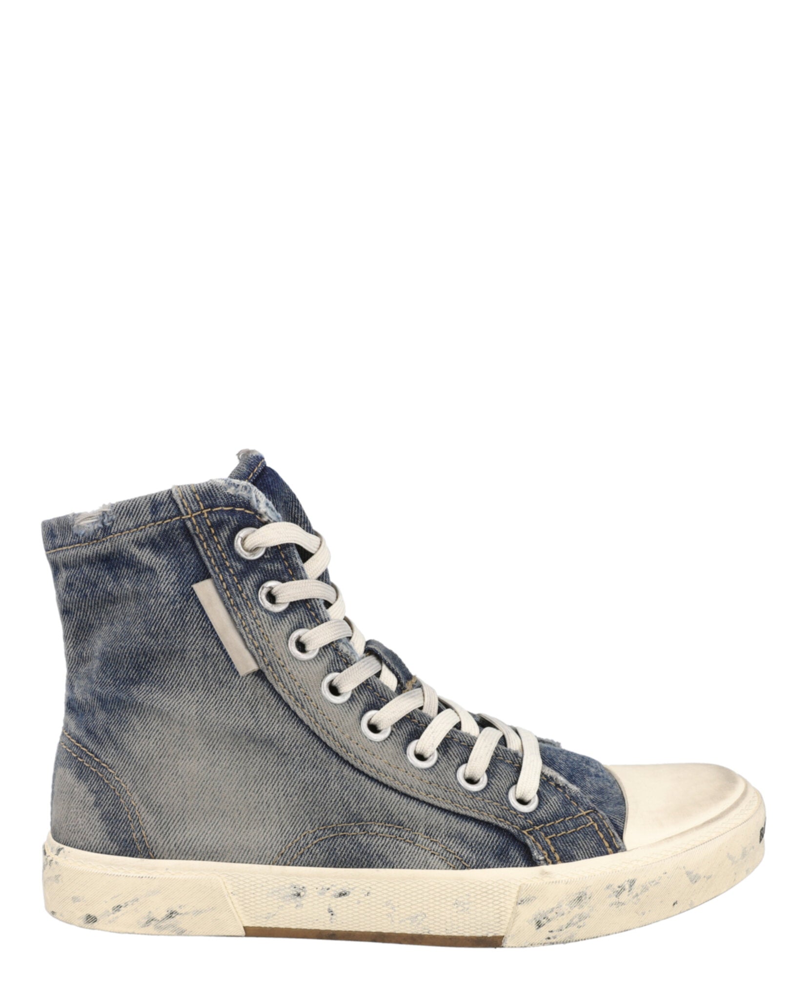 Balenciaga Mens Paris Denim High-Top Sneakers Blue